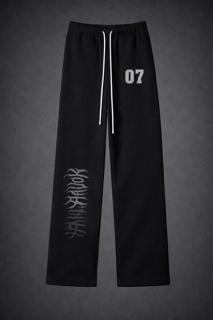 Streetwear Unisex Solid Color Fleece Straight Leg Pants