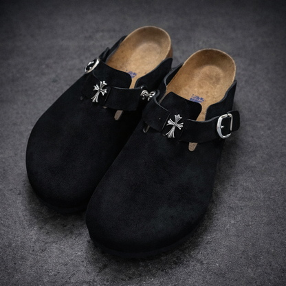 Super leather Bohken half-slip-on head-covering slip-on shoes