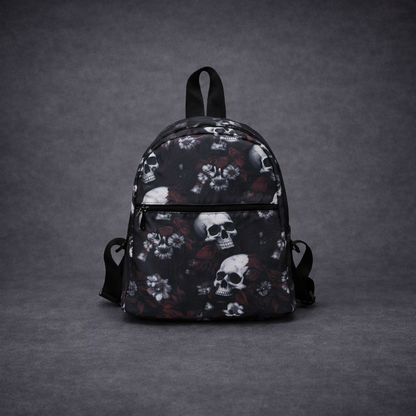 Women's Gothic Skull Print Nylon Backpack